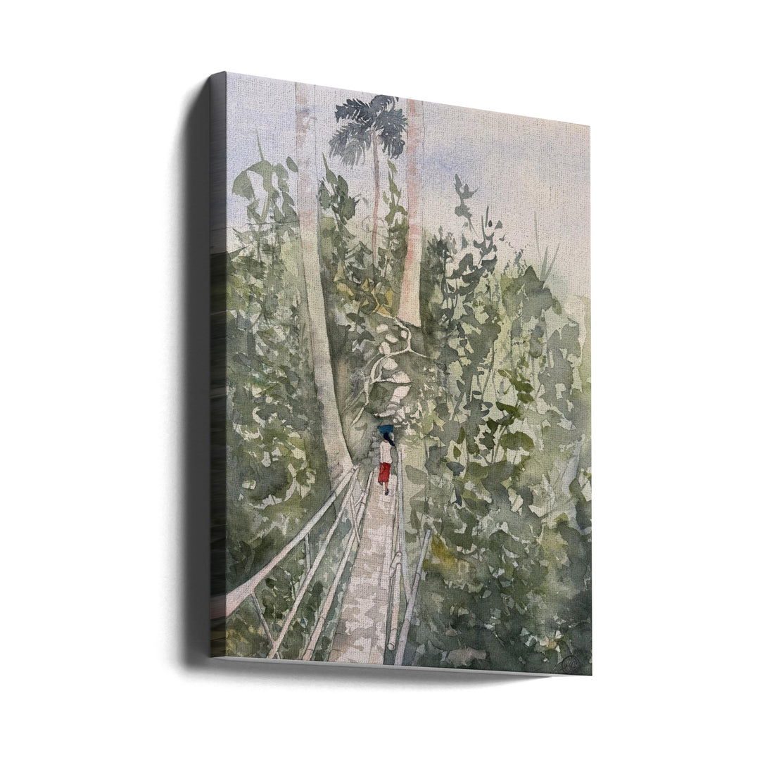 Path in the Forest by Aline Demarais | Tropical Forest Watercolor, Large Canvas Wall Art Print | Artsy Earth