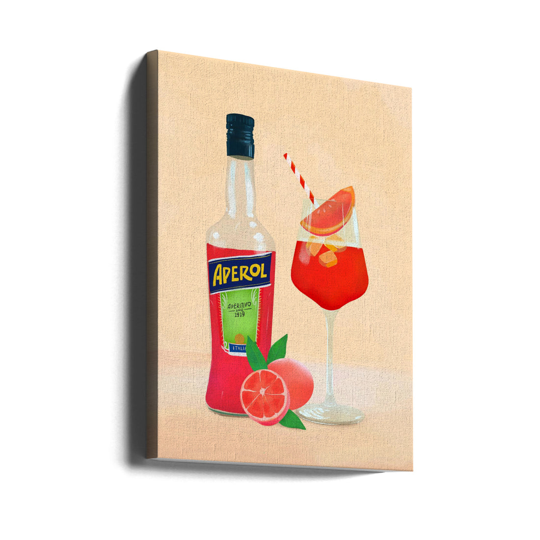 Aperol Spritz by Petra Lizde | Italian Cocktail Drink, Large Canvas Wall Art Print | Artsy Earth