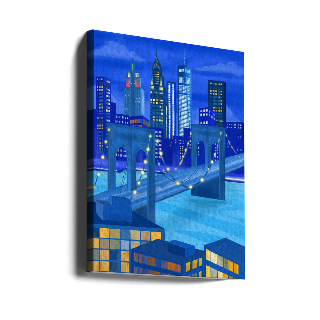 New York At Night by Petra Lizde | City Skyline Lights, Large Canvas Wall Art Print | Artsy Earth