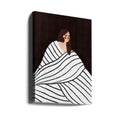 The Woman With Black and White Stripes by Bea Müller | Monochrome Line Drawing, Large Canvas Wall Art Print | Artsy Earth