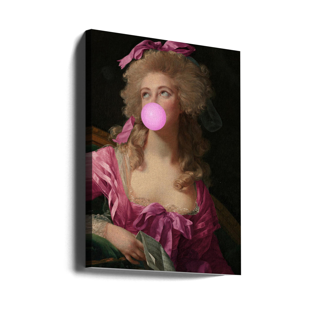 Bubblegum Madame by Grace Digital Art Co | Female Portrait Model, Large Canvas Wall Art Print | Artsy Earth