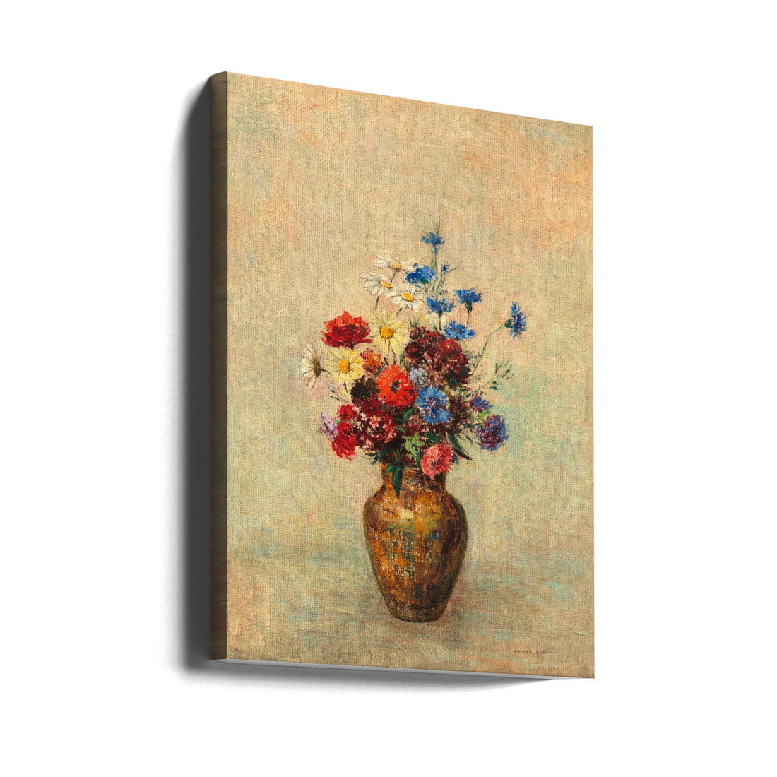 Flowers In a Vase by Odilon Redon | Floral Still Life, Large Canvas Wall Art Print | Artsy Earth