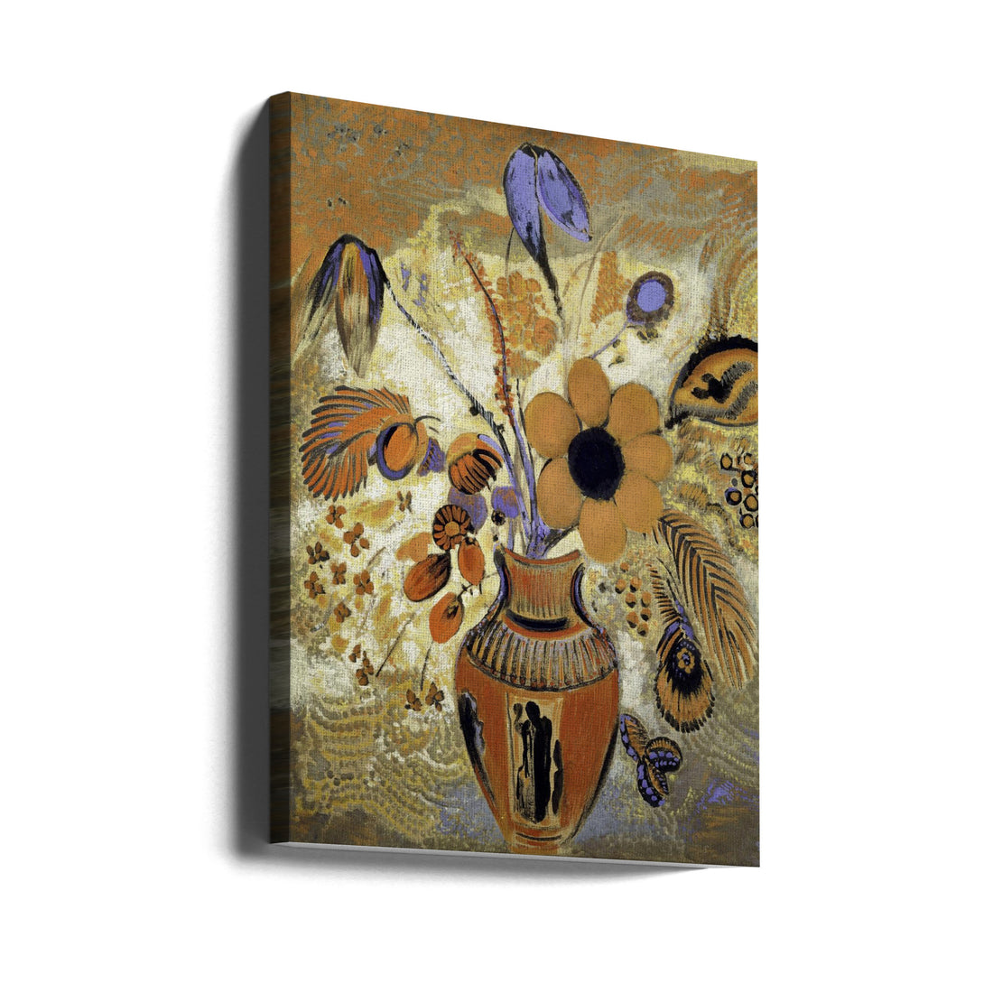 Etruscan Vase With Flowers by Odilon Redon | Floral Still Life Painting, Large Canvas Wall Art Print | Artsy Earth