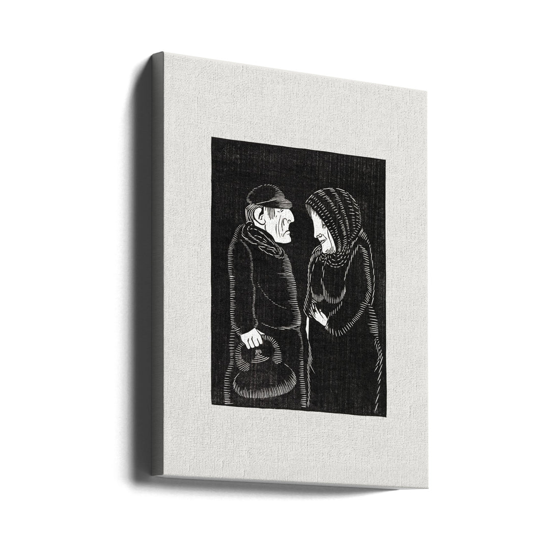 Fantastical Man and Woman by Samuel Jessurun | Black And White Illustration, Large Canvas Wall Art Print | Artsy Earth