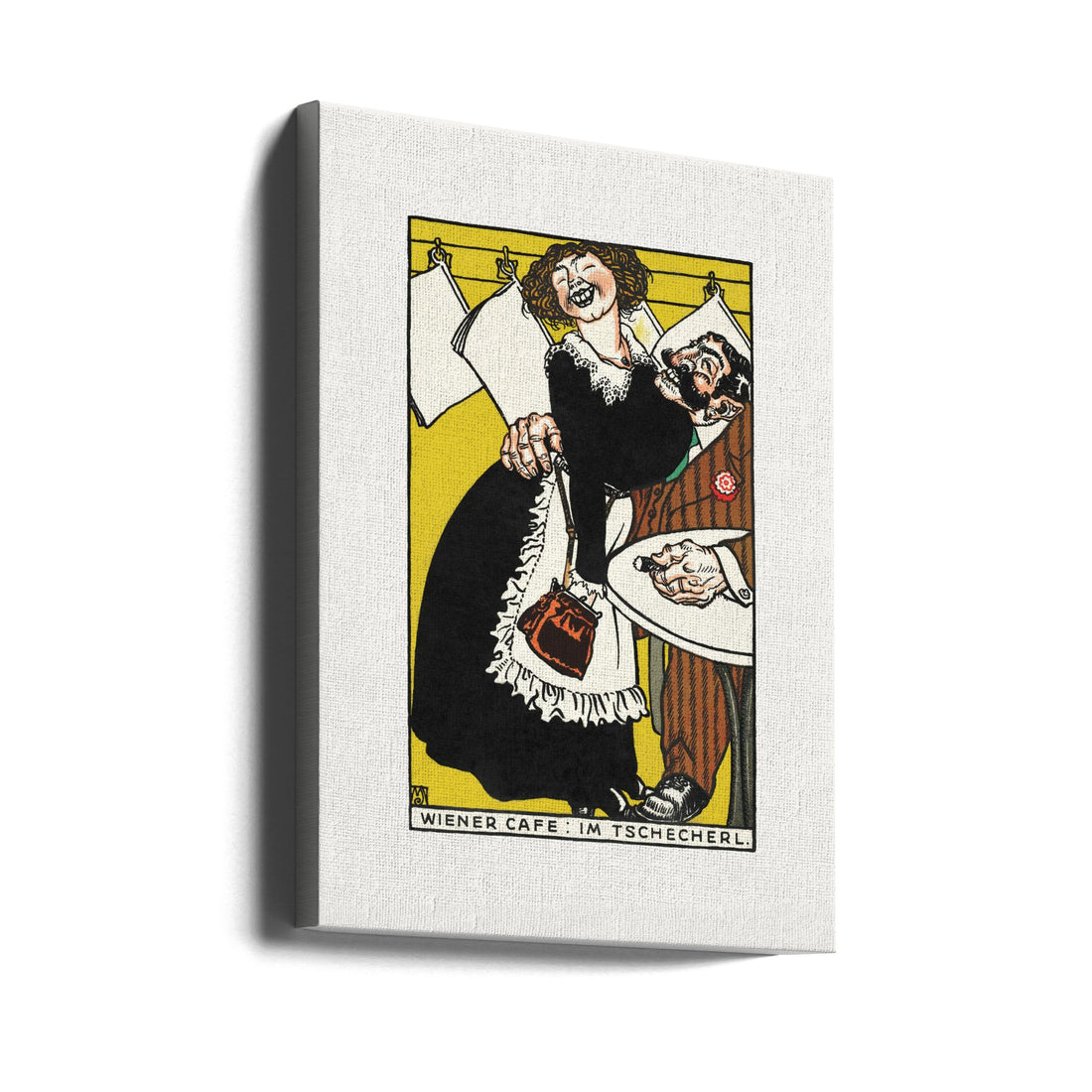 Viennese Cafe by Moriz Jung | Painted Woman Illustration, Large Canvas Wall Art Print | Artsy Earth