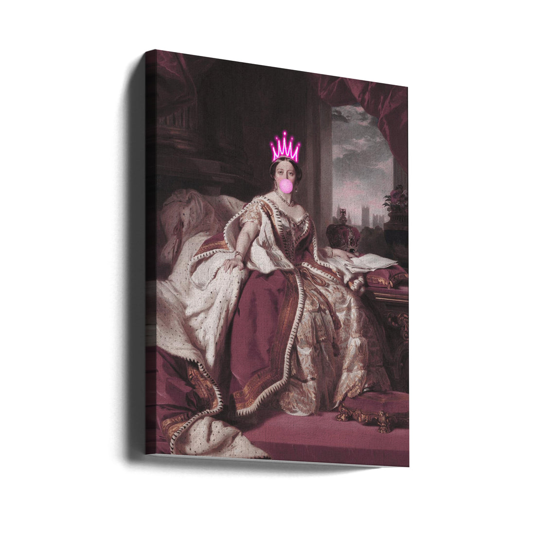 Queen Victoria Bubblegum by Grace Digital Art Co | Painted Portrait Art, Large Canvas Wall Art Print | Artsy Earth