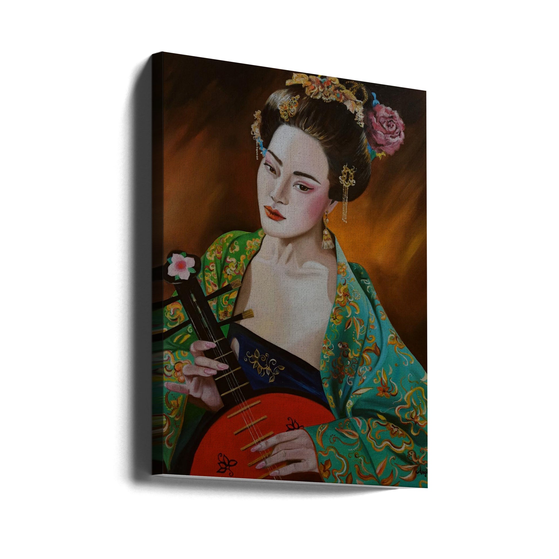 Geisha Portrait by Anna Rita Angiolelli | Japanese Woman Portrait, Large Canvas Wall Art Print | Artsy Earth