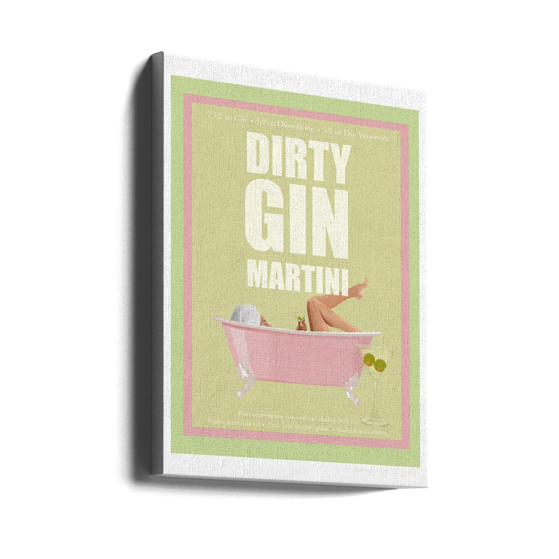 Dirty Gin Martini by Jenny Liz Rome | Cocktail Illustration Design, Large Canvas Wall Art Print | Artsy Earth