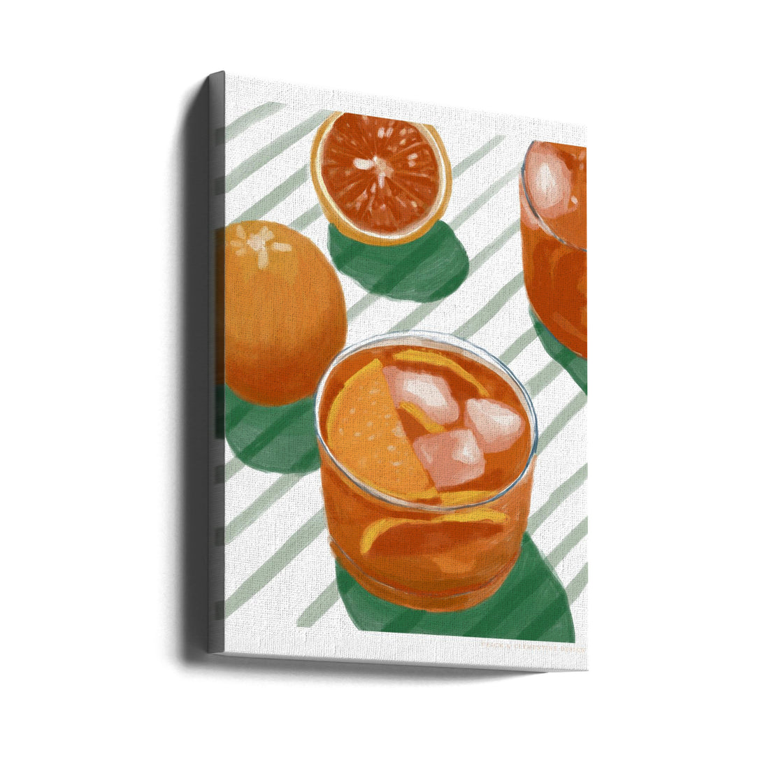 Citrus Drink Art by Jenny Liz Rome | Orange Juice Illustration, Large Canvas Wall Art Print | Artsy Earth