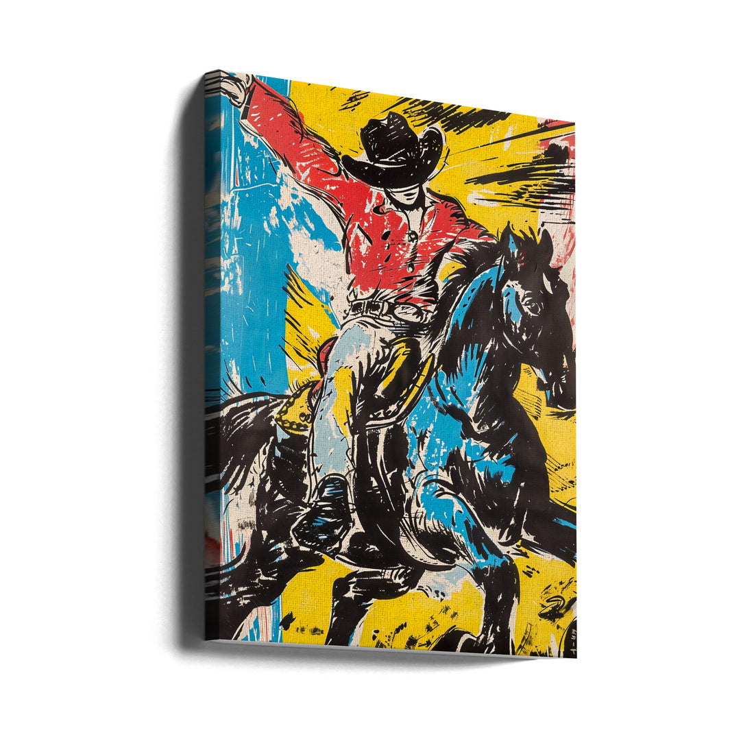 Rodeo Art by Andreas Magnusson | Painted Horse Illustration, Large Canvas Wall Art Print | Artsy Earth