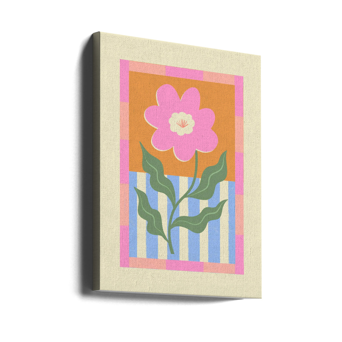 Pink Abstract Flower by Melissa Donne | Retro Floral Pattern, Large Canvas Wall Art Print | Artsy Earth