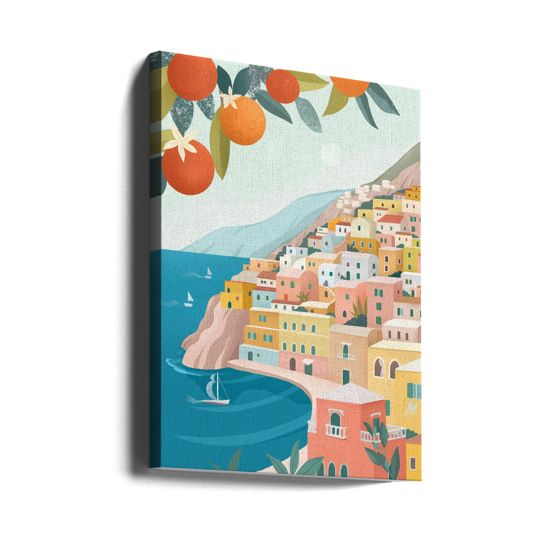 Positano Coast Italy by Petra Lizde | Italian Coastal Landscape, Large Canvas Wall Art Print | Artsy Earth