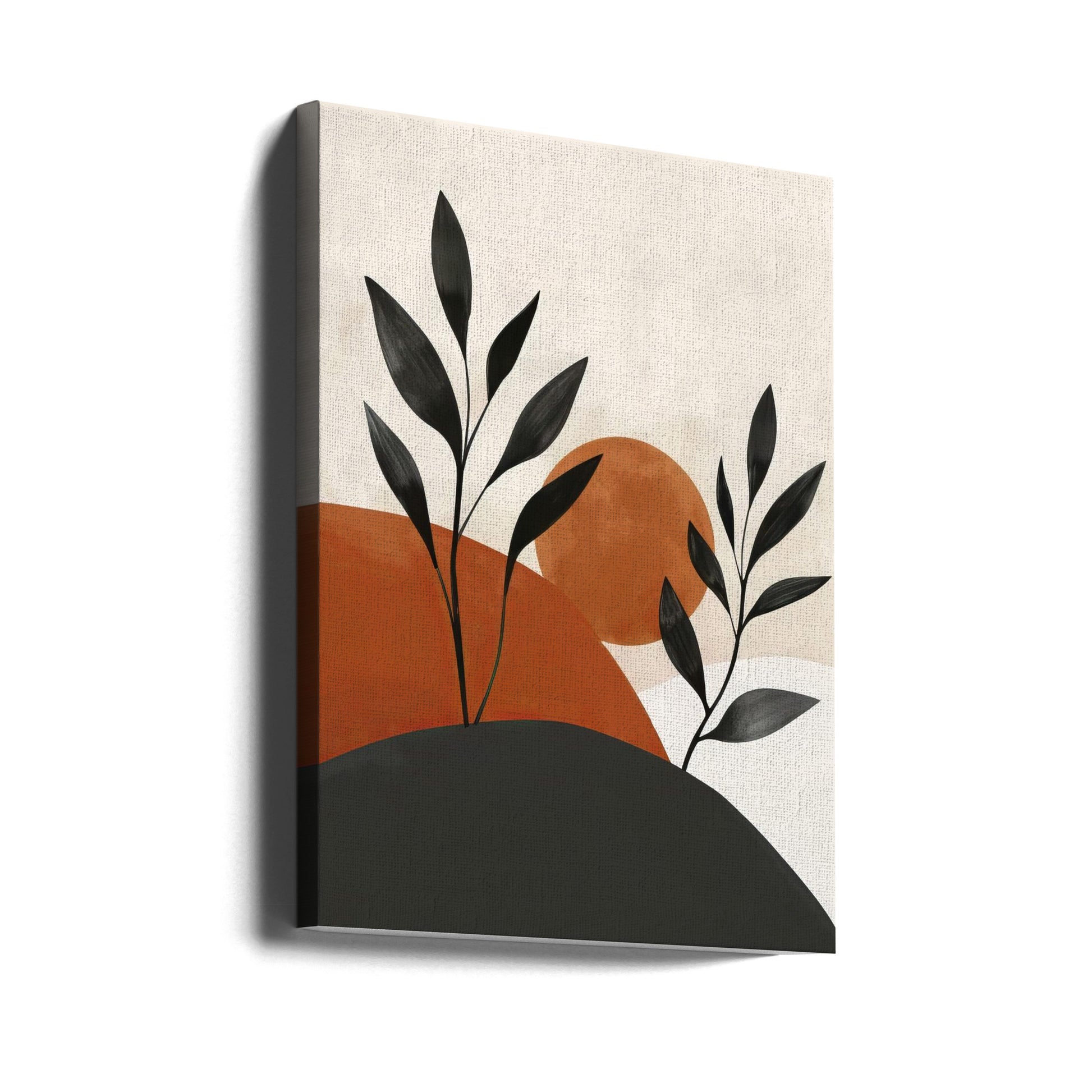 Painted Shapes and Plants by Bilge Paksoylu | Botanical Abstract Art, Large Canvas Wall Art Print | Artsy Earth