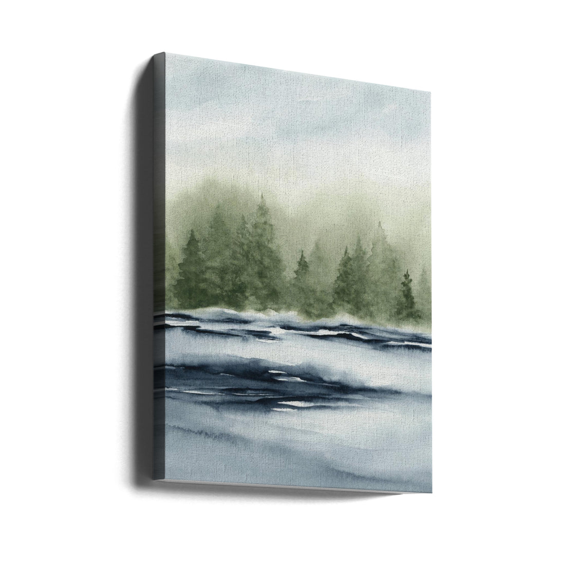 Misty River Scene by Rachel Elise | Foggy Landscape Painting, Large Canvas Wall Art Print | Artsy Earth