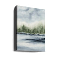 Winter River Scene by Rachel Elise | Foggy Landscape Painting, Large Canvas Wall Art Print | Artsy Earth