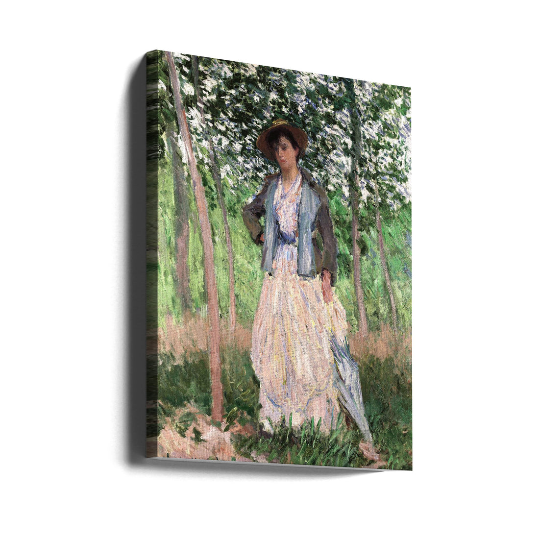 The Stroller by Claude Monet | Forest Portrait Woman, Large Canvas Wall Art Print | Artsy Earth