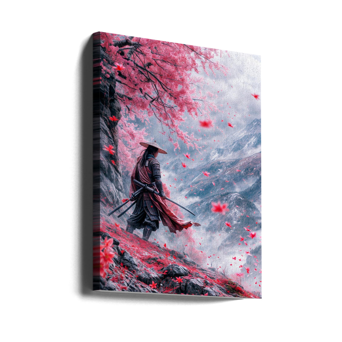 Samurai Warrior Art by Ritvik Takkar | Japanese Cherry Blossom, Large Canvas Wall Art Print | Artsy Earth