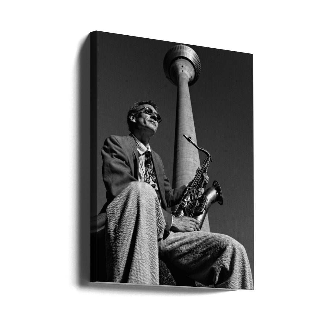 Street Jazz Saxophonist by Klaus Ratzer | Street Music Performance, Large Canvas Wall Art Print | Artsy Earth