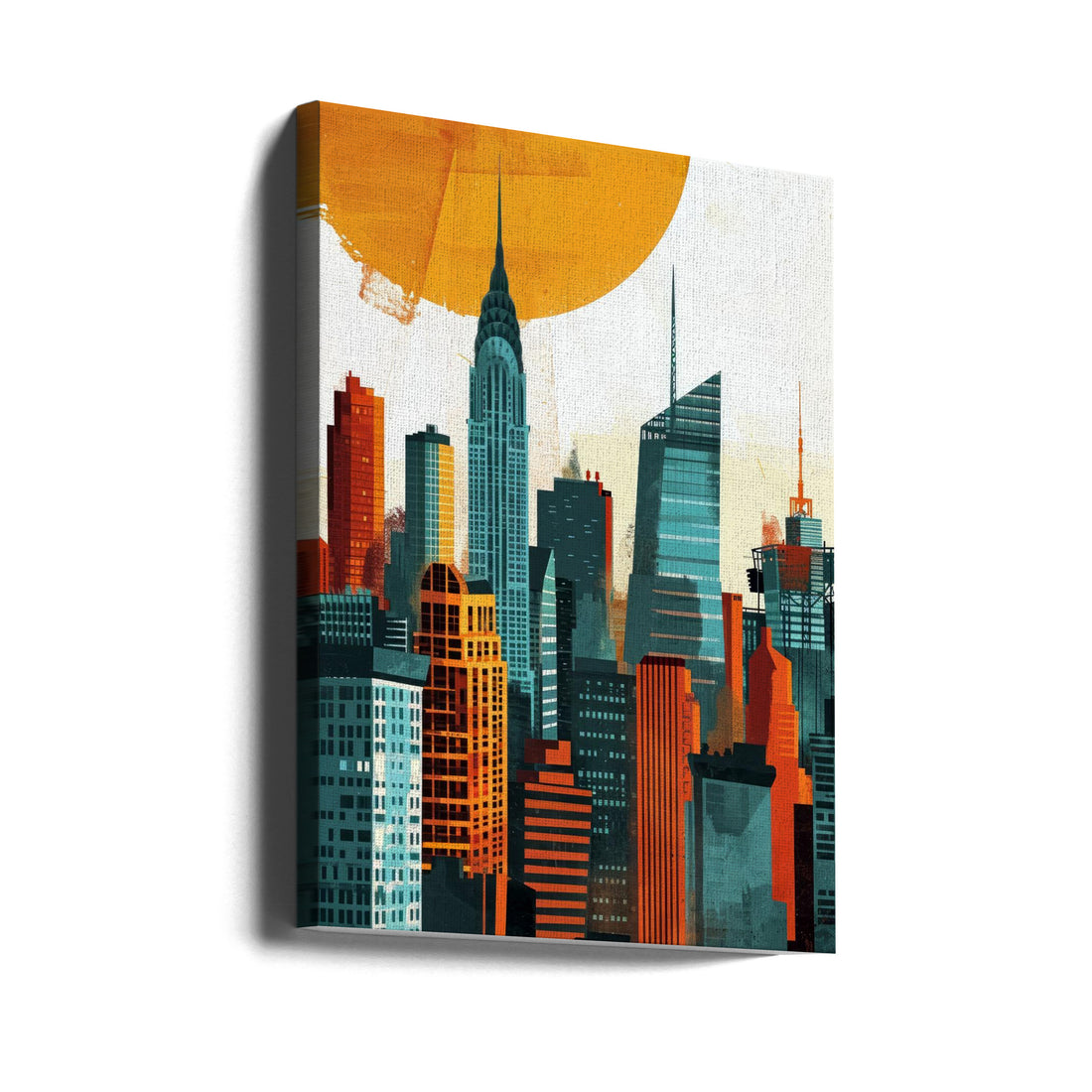 New York City Watercolor by Justyna Jaszke | Urban Cityscape Art, Large Canvas Wall Art Print | Artsy Earth