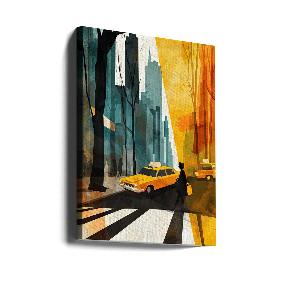 New York City Watercolor by Justyna Jaszke | Urban Cityscape Painting, Large Canvas Wall Art Print | Artsy Earth