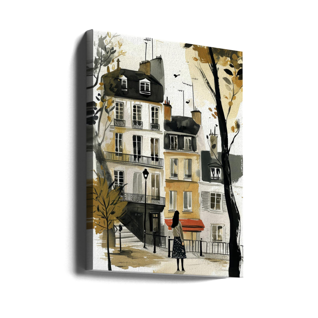 Paris Watercolor Digital by Justyna Jaszke | City Architecture Painting, Large Canvas Wall Art Print | Artsy Earth