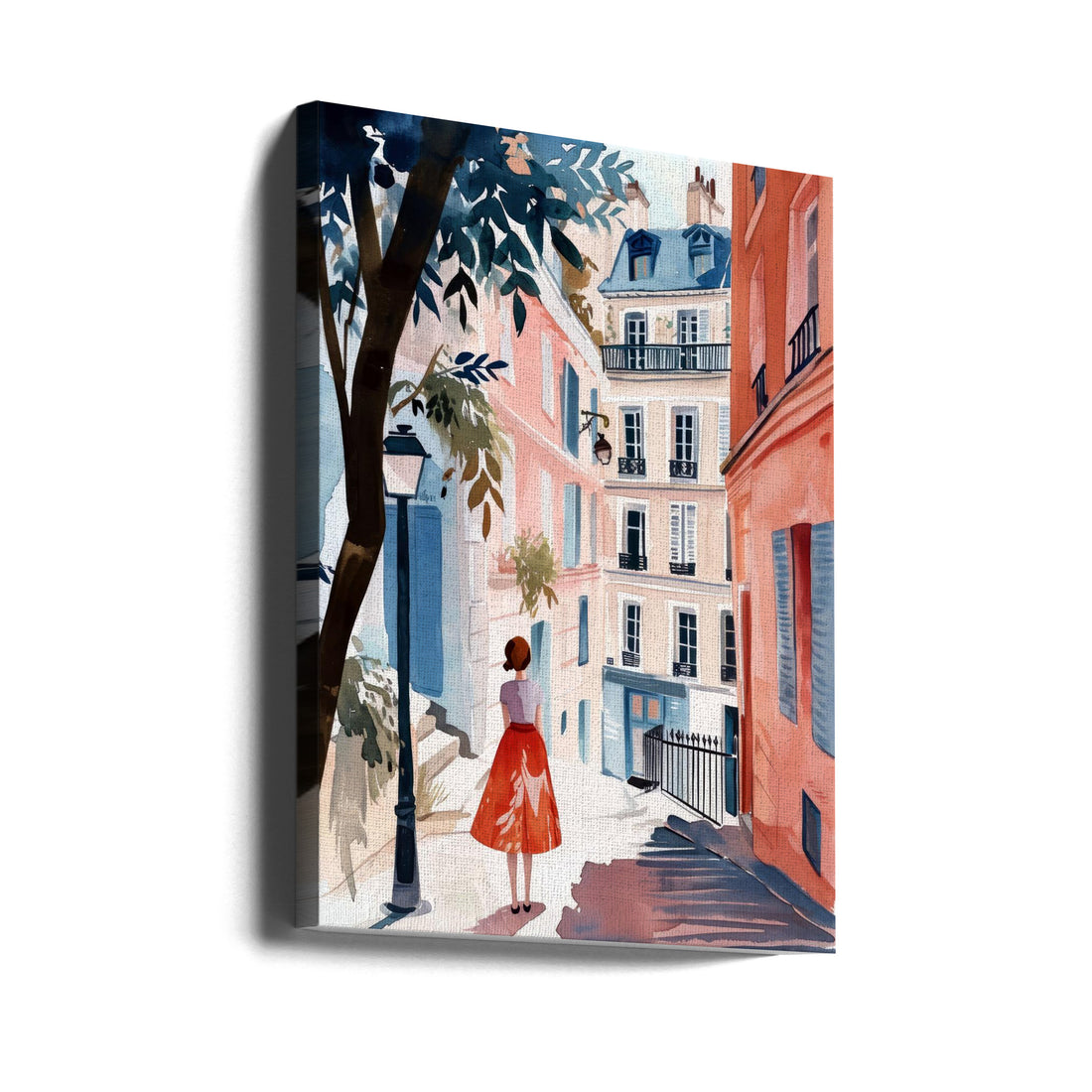 Paris Watercolor by Justyna Jaszke | City Life Painting, Large Canvas Wall Art Print | Artsy Earth