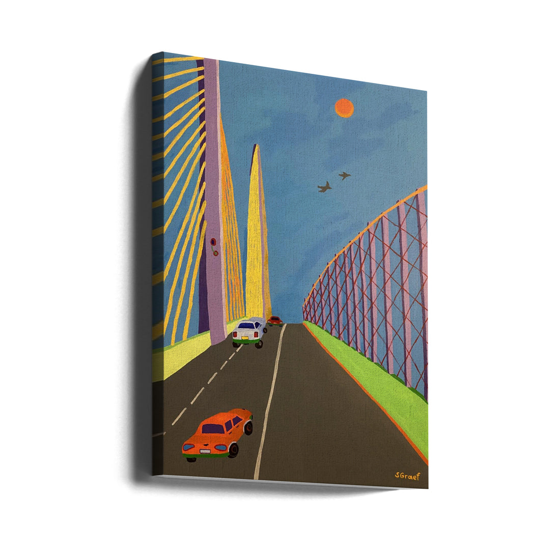 Driving Over the Sunshine Skyway Bridge by Sue Graef | Scenic Bridge Travel, Large Canvas Wall Art Print | Artsy Earth