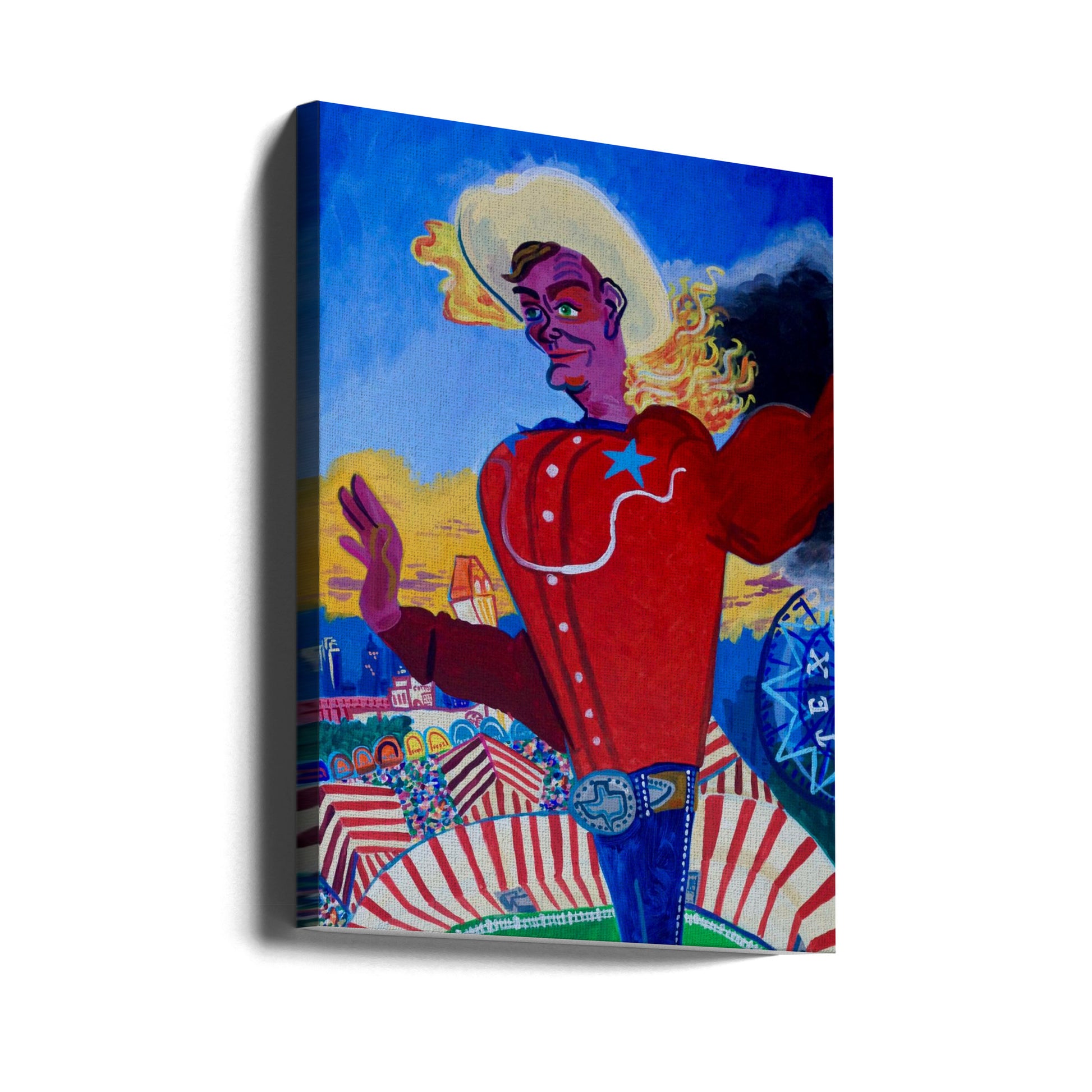 Big Tex Aflame by Steve Spencer | Painted Fire Icon, Large Canvas Wall Art Print | Artsy Earth