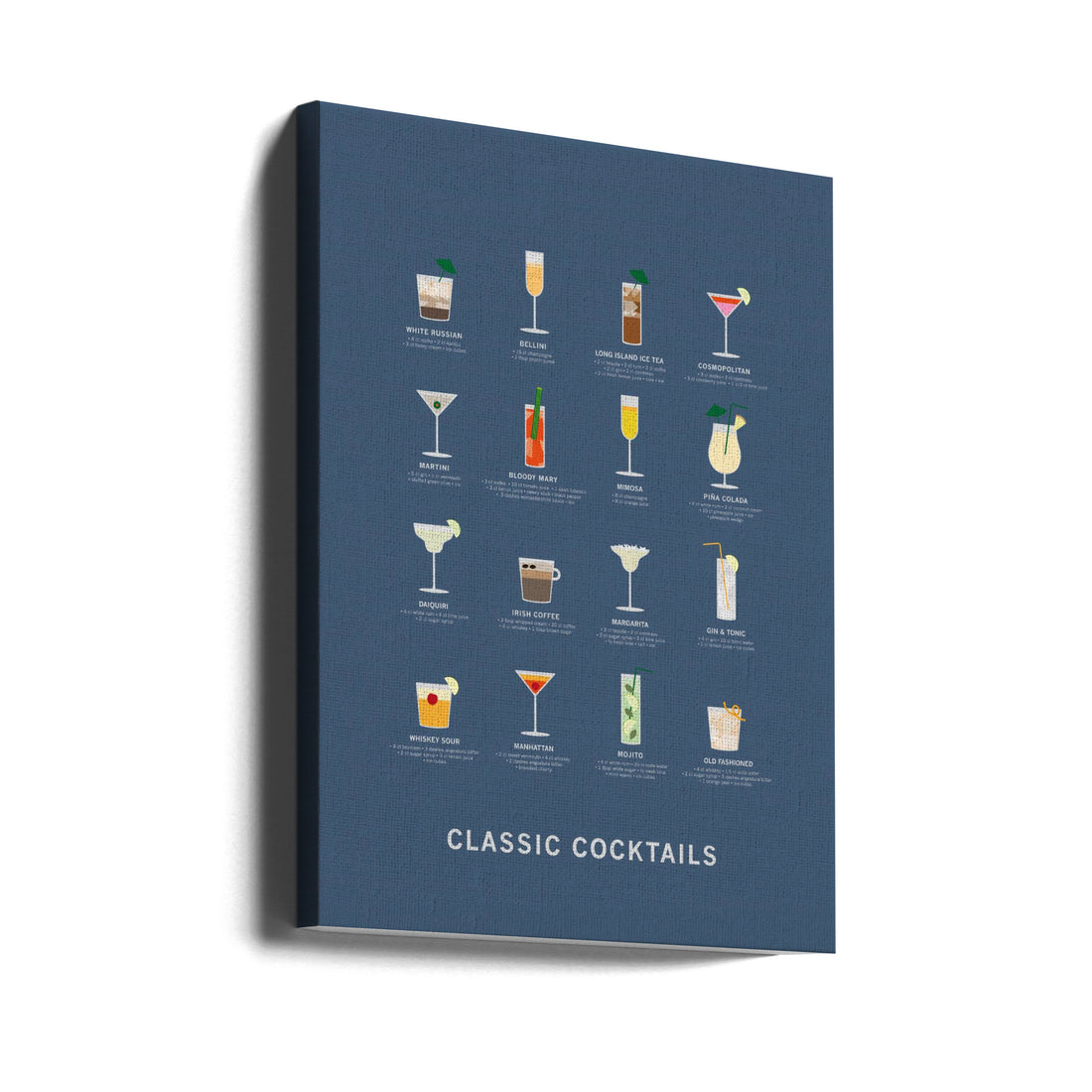 Classic Cocktails Poster by Paperago | Drinks Cocktail Art, Large Canvas Wall Art Print | Artsy Earth