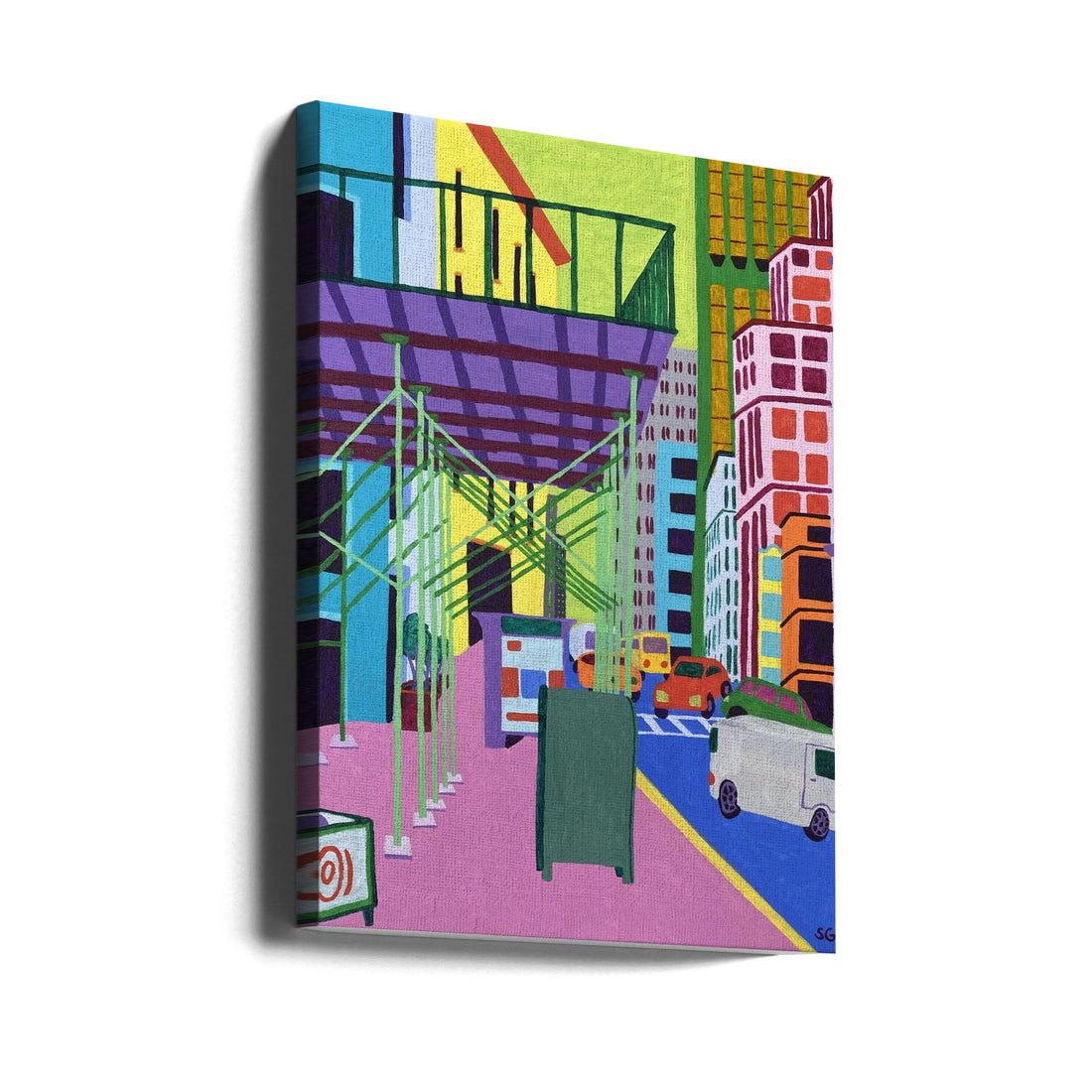 Urban Scaffolding by Sue Graef | Nyc Architecture Urban, Large Canvas Wall Art Print | Artsy Earth