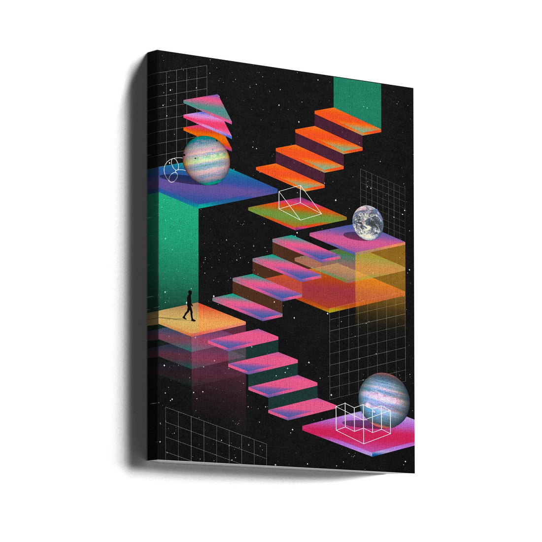 Game Levels by Nibera | Retro Futuristic Design, Large Canvas Wall Art Print | Artsy Earth