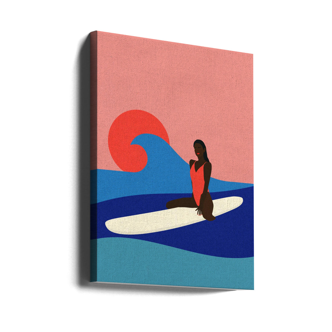 Girl On a Surfboard by Rosi Feist | Painted Surfing Art, Large Canvas Wall Art Print | Artsy Earth