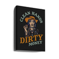 Clean Hands Dirty Money by The Whiskey Ginger | Vintage Poker Poster, Large Canvas Wall Art Print | Artsy Earth