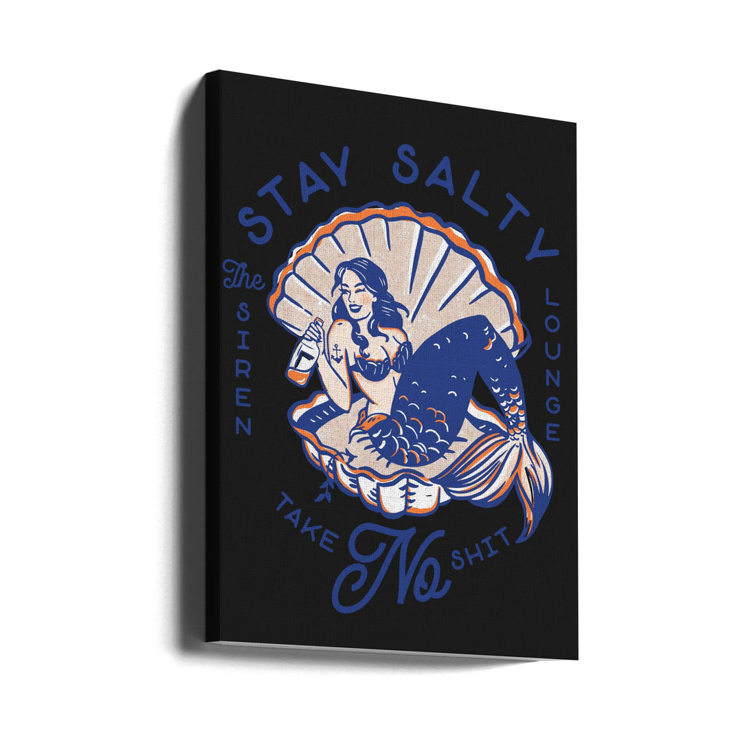 Stay Salty Siren Lounge by The Whiskey Ginger | Vintage Mermaid Art, Large Canvas Wall Art Print | Artsy Earth