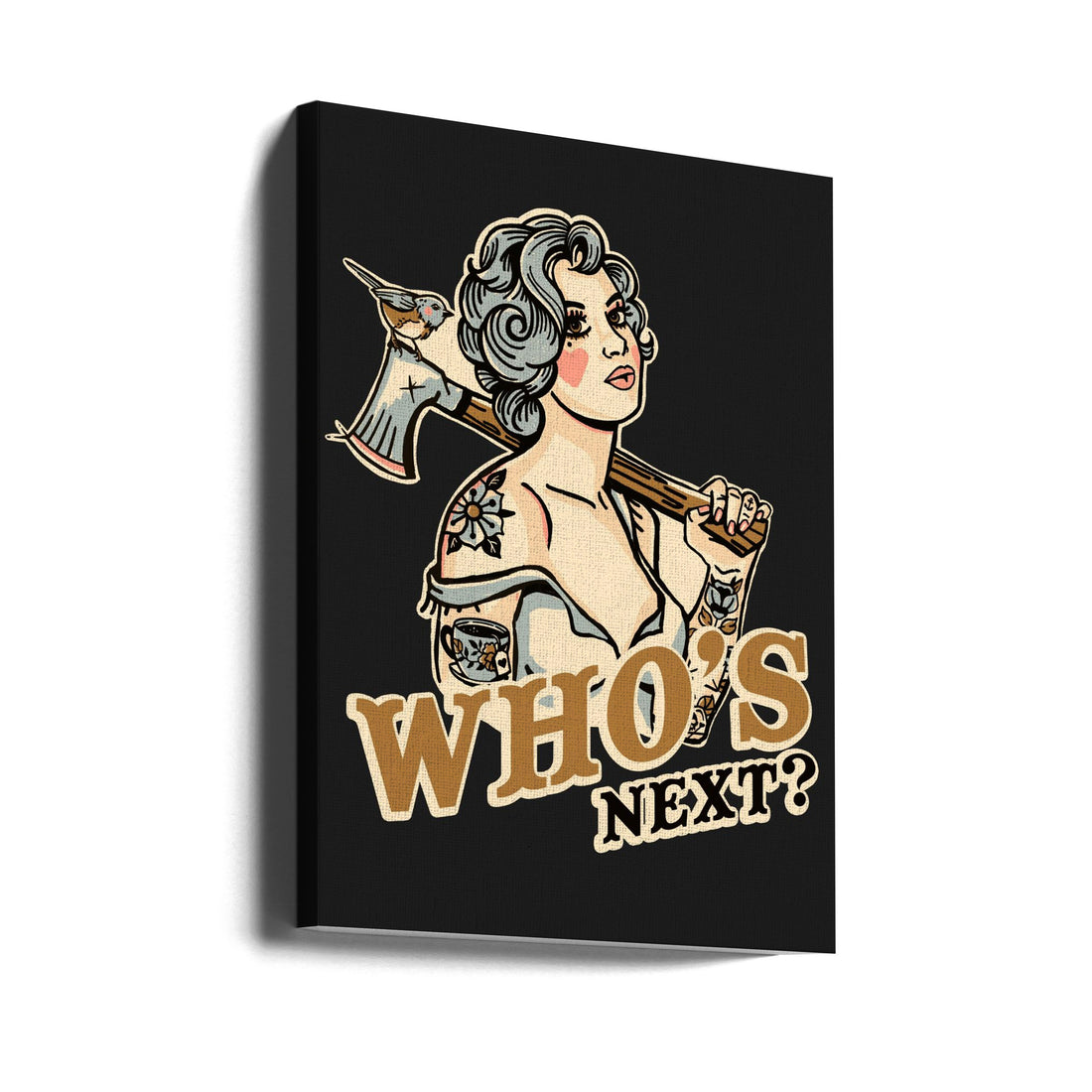 Who's Next Badass Pin Up by The Whiskey Ginger | Vintage Tattoo Art, Large Canvas Wall Art Print | Artsy Earth