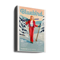 The Bluebird Daily Pinup Ski Art by The Whiskey Ginger | Vintage Ski Poster, Large Canvas Wall Art Print | Artsy Earth