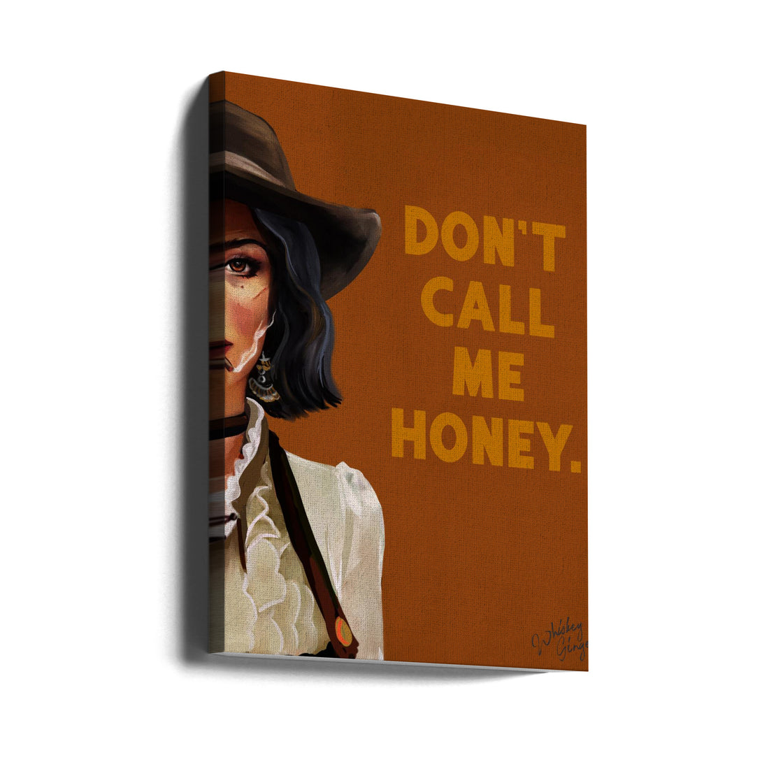 Don't Call Me Honey by The Whiskey Ginger | Badass Western Cowgirl, Large Canvas Wall Art Print | Artsy Earth