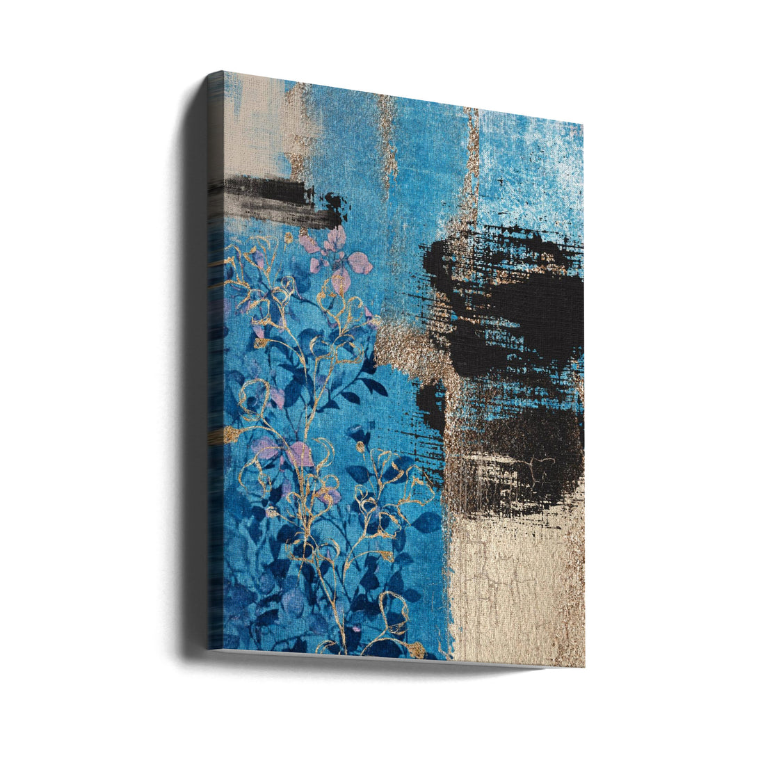 Denim Floral 1 by Sally Ann Moss | Abstract Floral Artwork, Large Canvas Wall Art Print | Artsy Earth