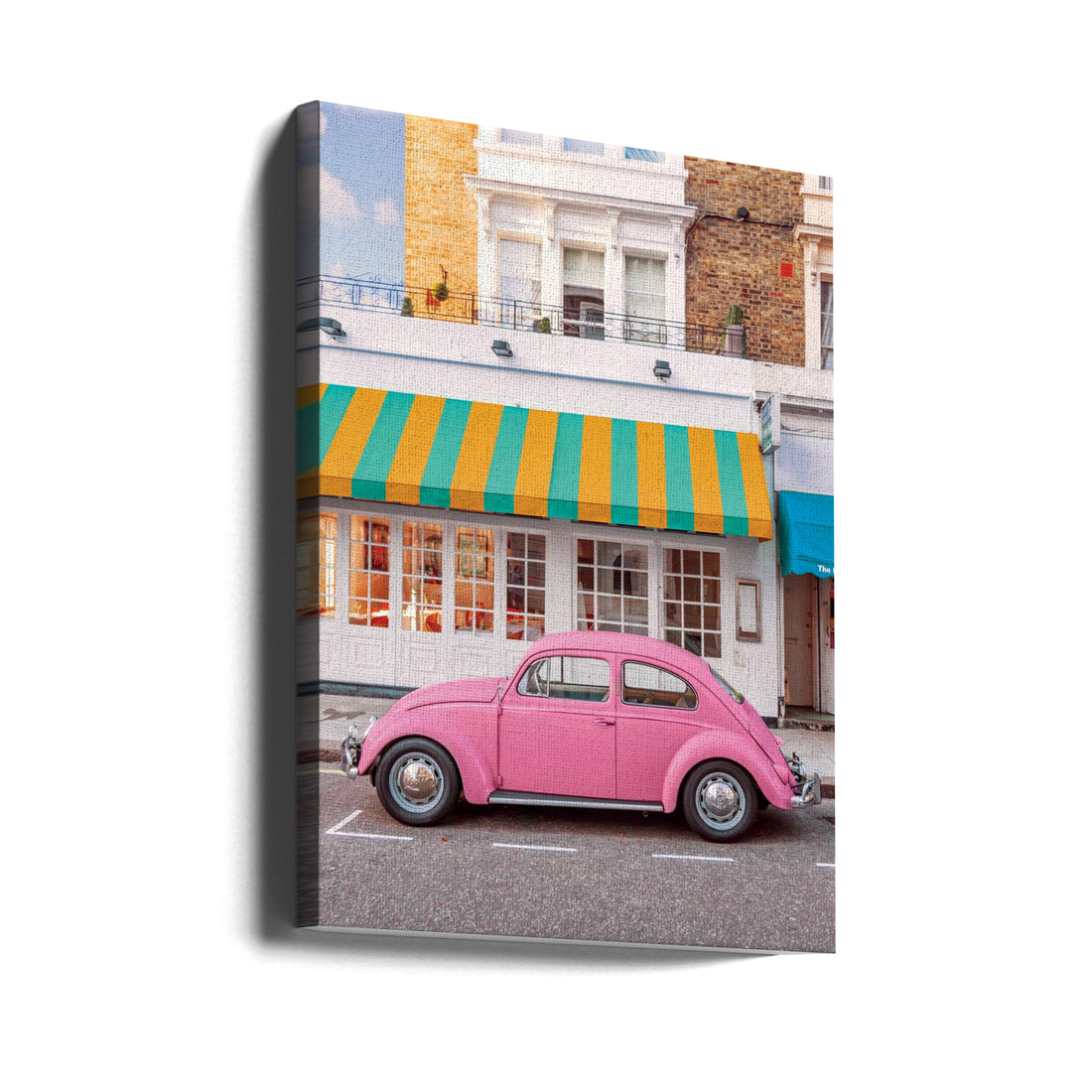 Pink Ride by Gabor Estefan | Vintage Pink Beetle, Large Canvas Wall Art Print | Artsy Earth