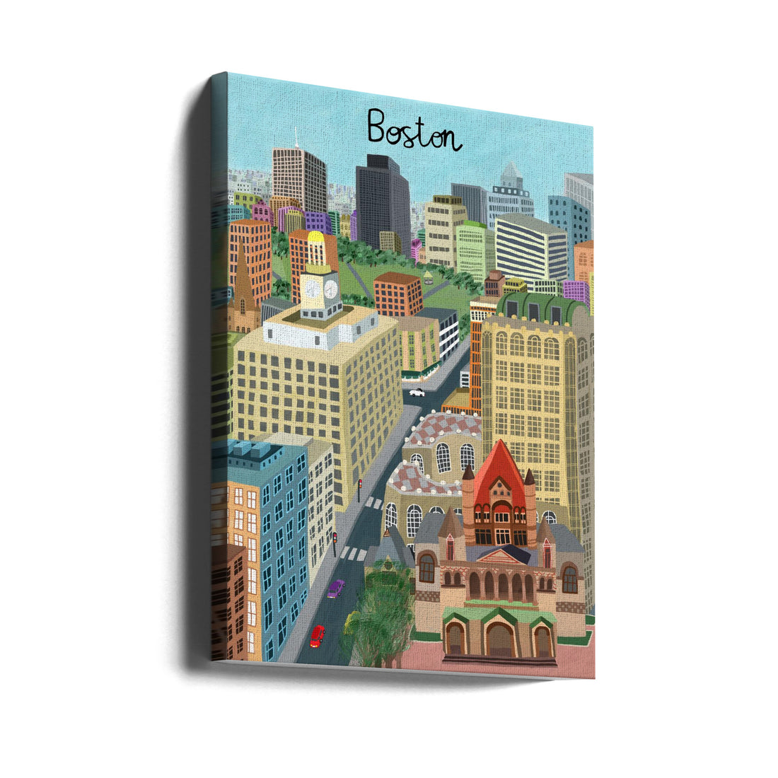 Trinity Church and Boston City Skyline by Carla Daly | Boston Urban Architecture, Large Canvas Wall Art Print | Artsy Earth