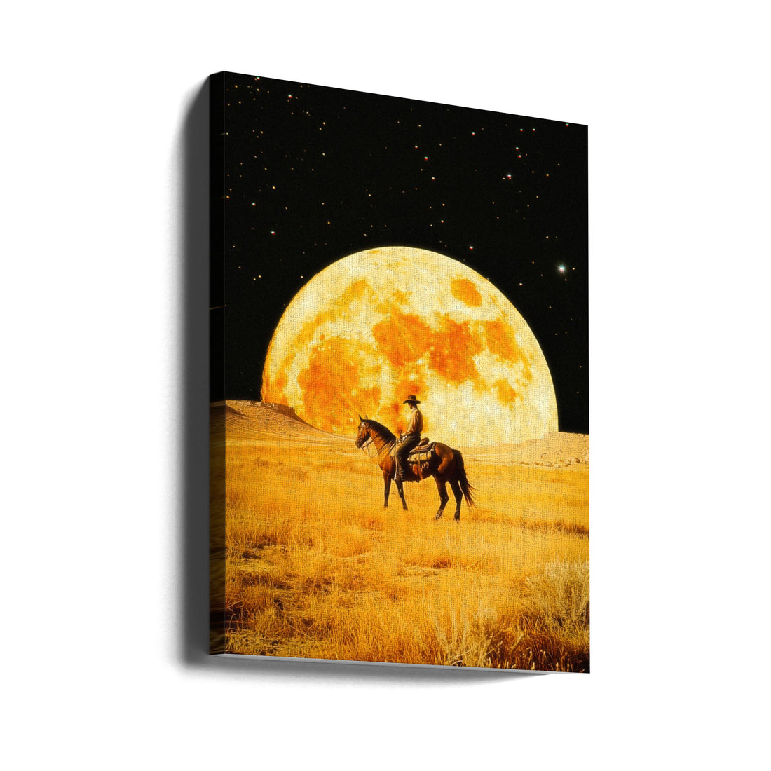 Lunar Cowboy by Taudalpoi | Night Horse Adventure, Large Canvas Wall Art Print | Artsy Earth