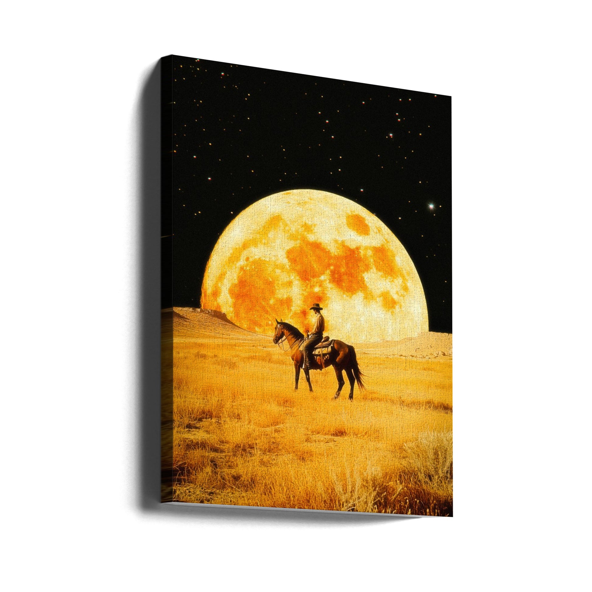 Lunar Cowboy by Taudalpoi | Night Horse Adventure, Large Canvas Wall Art Print | Artsy Earth