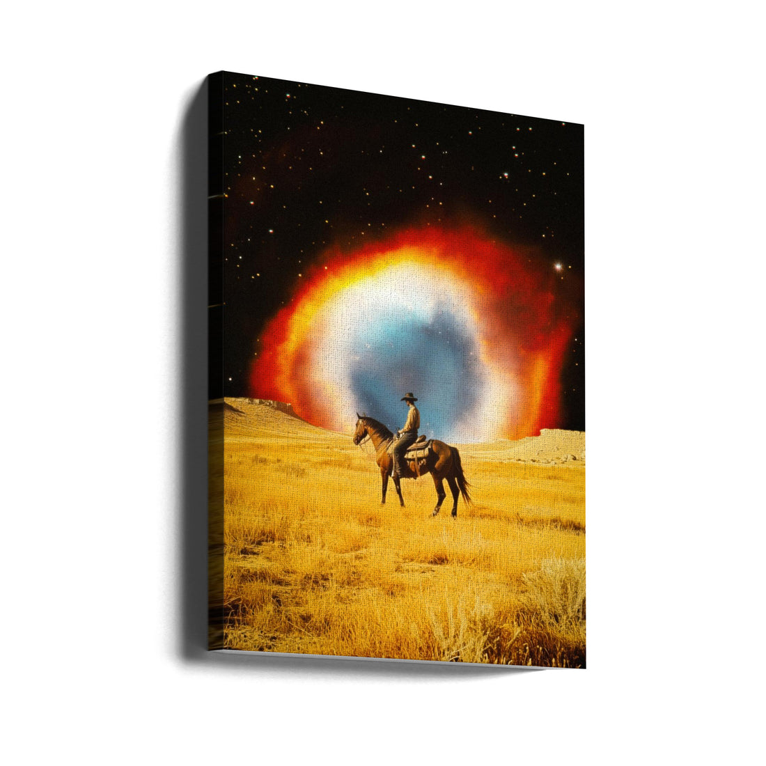 Nebula Cowboy by Taudalpoi | Starry Western Landscape, Large Canvas Wall Art Print | Artsy Earth