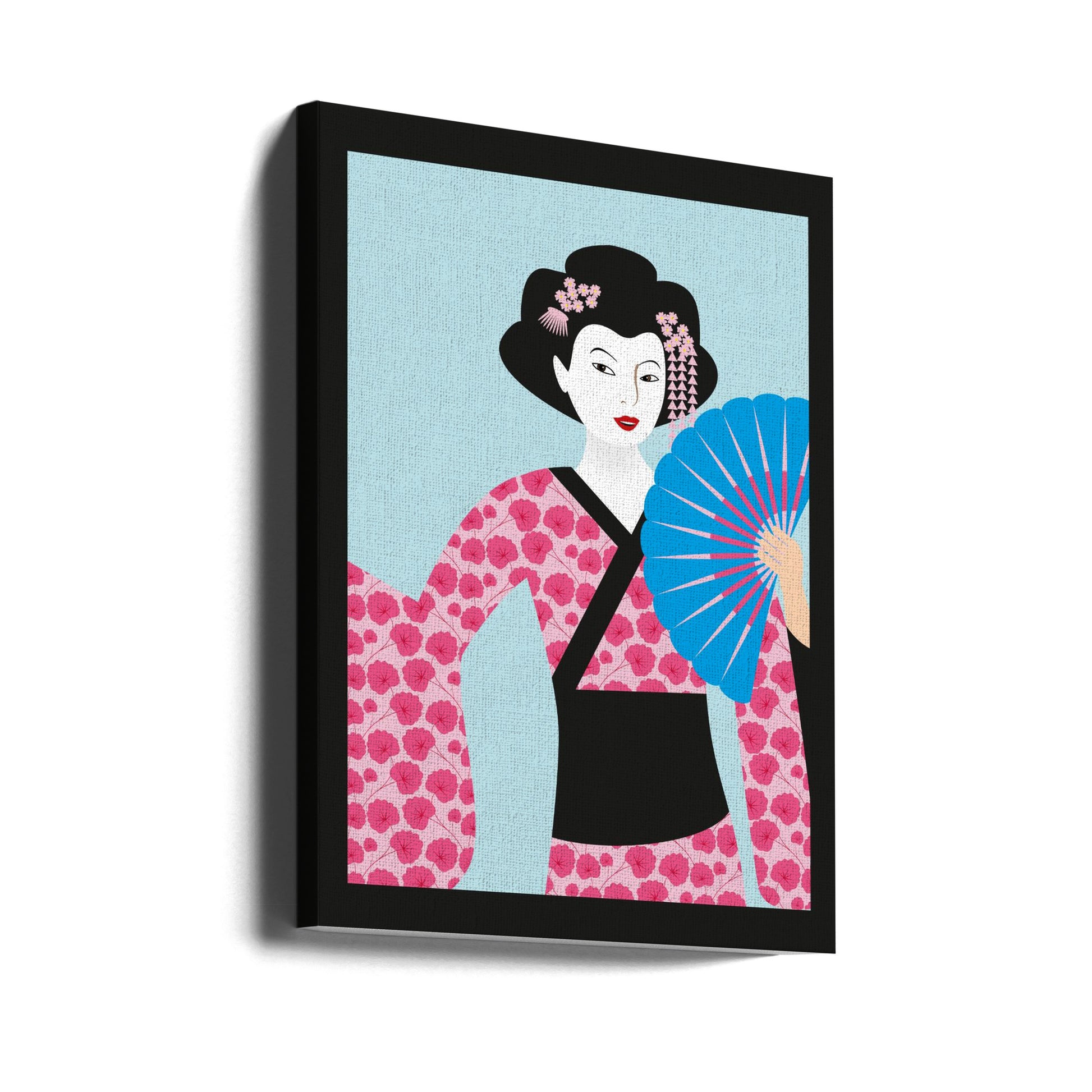 Geisha Portrait by Kathrinmay | Japanese Fashion Illustration, Large Canvas Wall Art Print | Artsy Earth