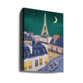 Paris at Night by Petra Lizde | Romantic Night Cityscape, Large Canvas Wall Art Print | Artsy Earth