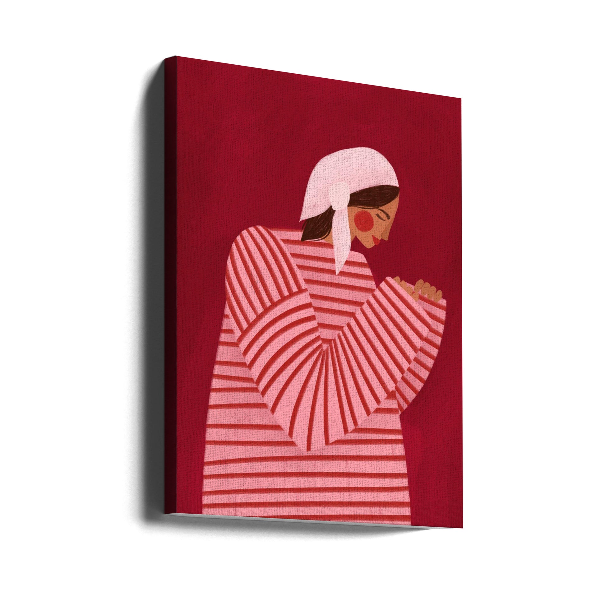 The Woman With the Red Stripes by Bea Müller | Fashion Portrait Illustration, Large Canvas Wall Art Print | Artsy Earth