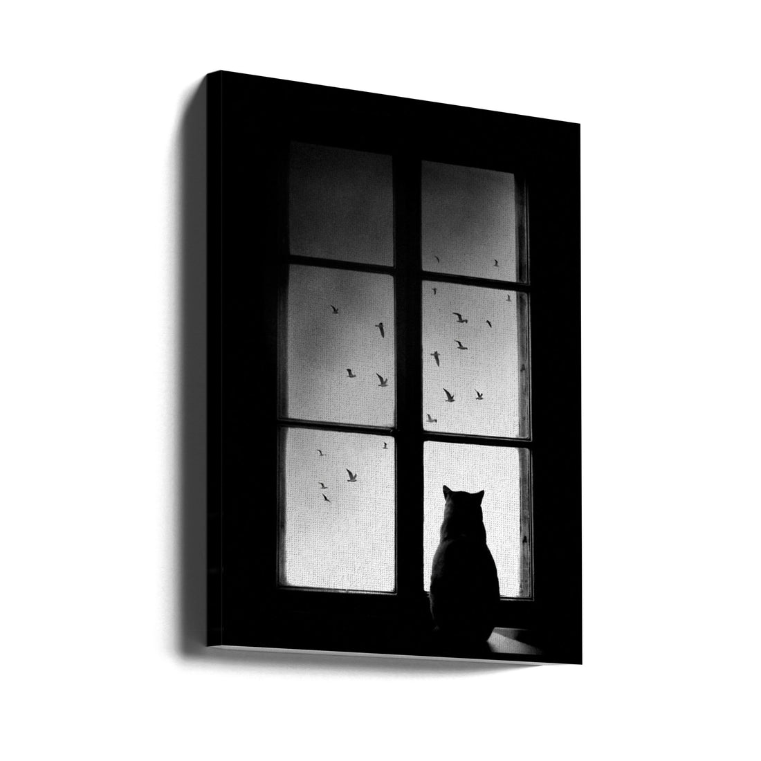 winter is coming by Mario Pucic | Cat Window Observer, Large Canvas Wall Art Print | Artsy Earth