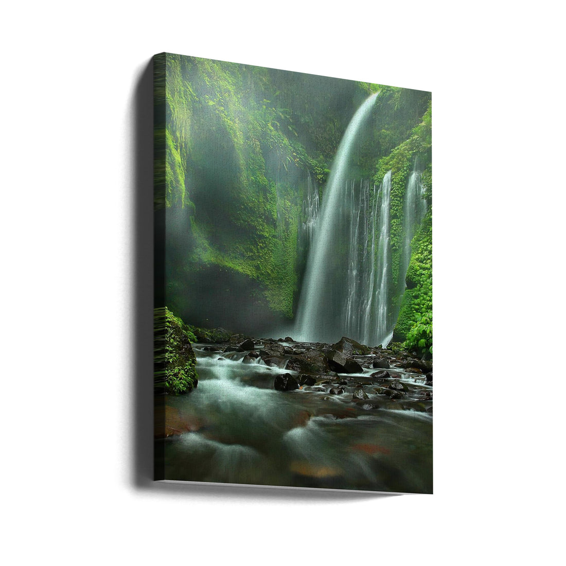 Tiu Kelep Waterfall by Adhi Prayoga | Tropical Forest Waterfall, Large Canvas Wall Art Print | Artsy Earth