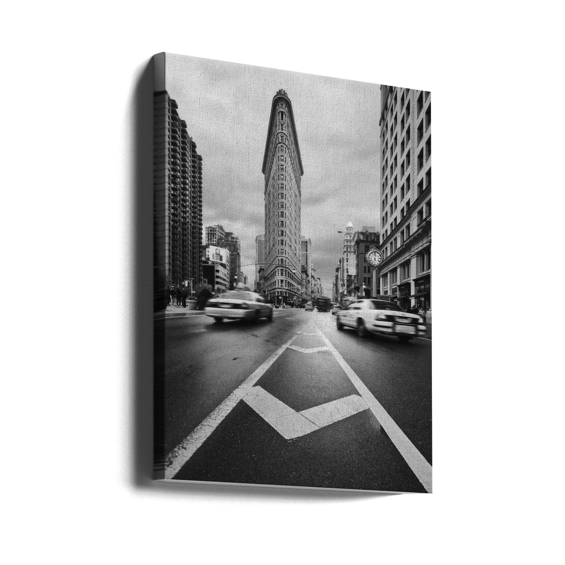 New York Taxi Time by Javier De La Torre | Flatiron Building Manhattan, Large Canvas Wall Art Print | Artsy Earth