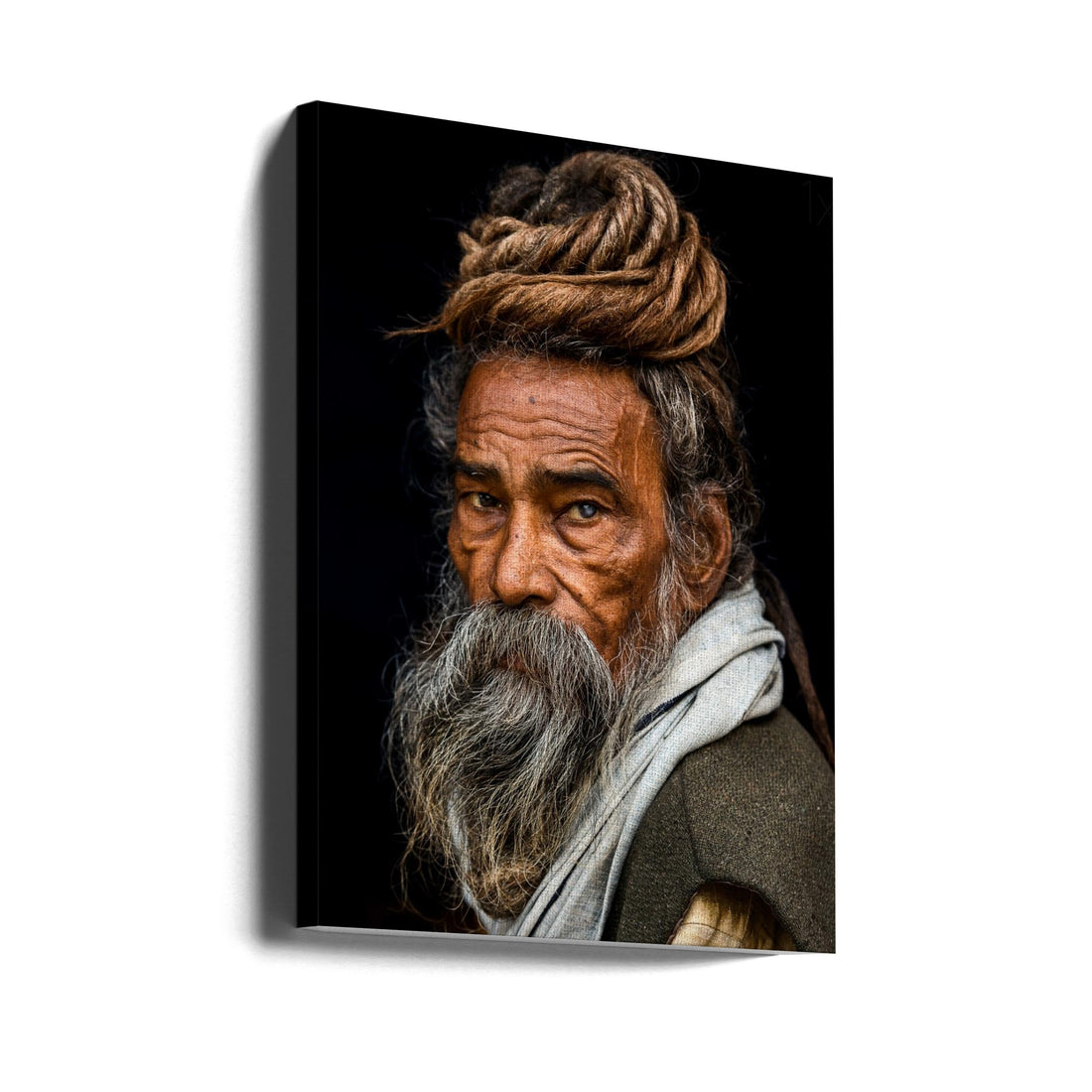 Portrait of a Sadhu by Rakesh J.v | Holy Spiritual Man, Large Canvas Wall Art Print | Artsy Earth